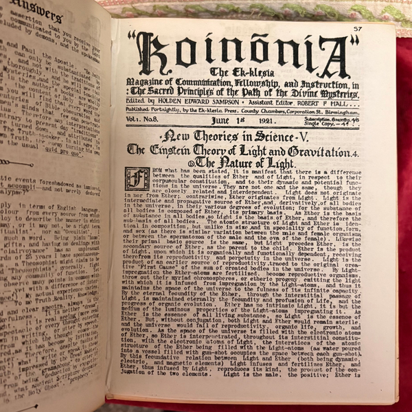 Koinonia - The Ek-klesia Magazine of Communication (Four Volumes) by Holden Edward Sampson⁣ ⁣(ed)
